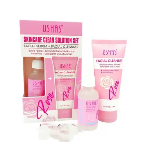 [PY-HA403]  kit serum + limpiador Facial Rose  USHAS 