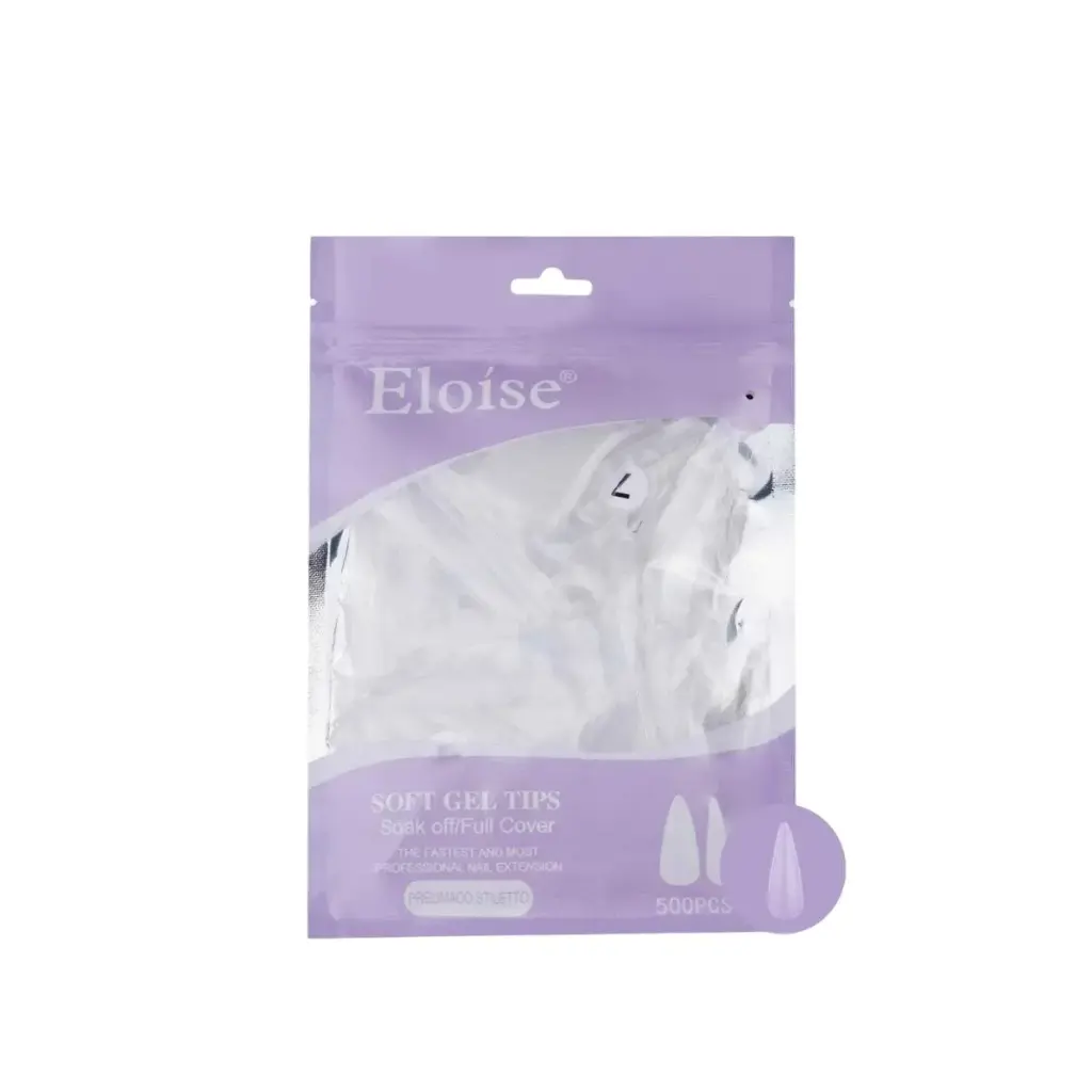 Tips soft gel PRELIMADO STILETTO x500 ELOISE