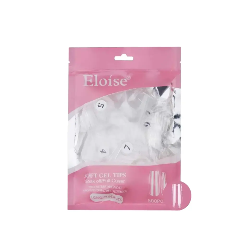 Tips soft gel LONG CUADRADO x500 ELOISE