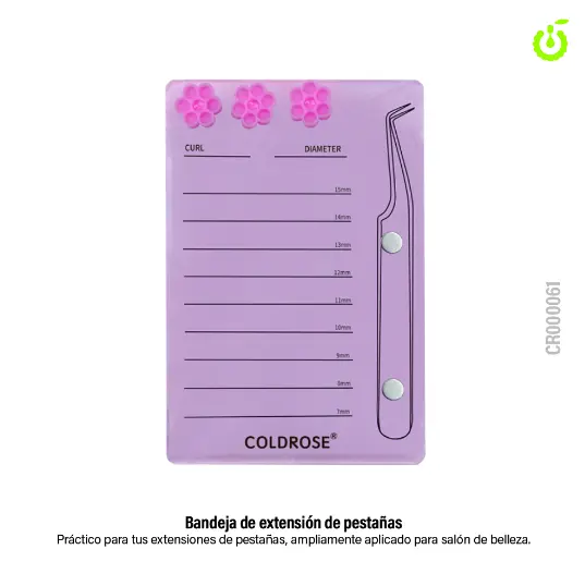Base acrilica porta pestañas con iman COLDROSE CHERIMOYA___PACK X10  