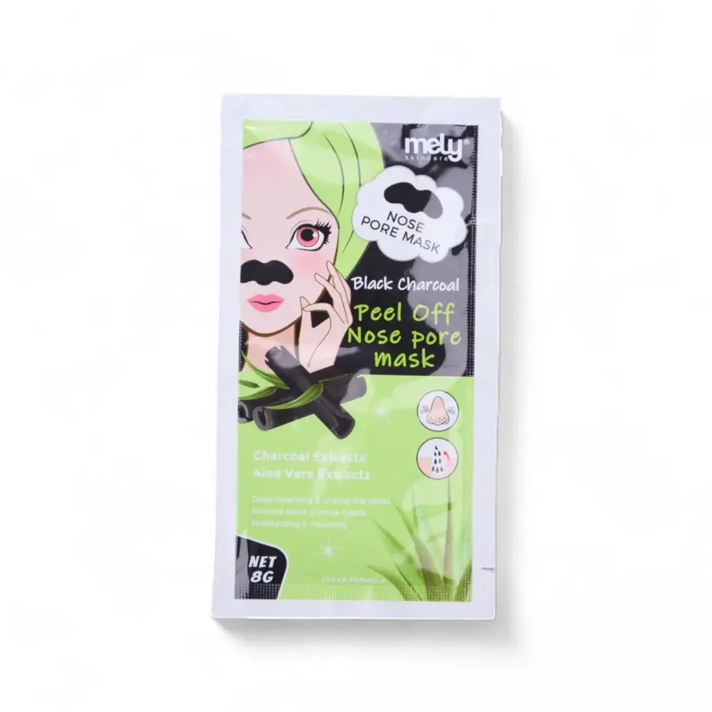 [PM-0224] Mascarilla peel off para poros de nariz con carbón negro 8g MELY ___CAJA X24PCS