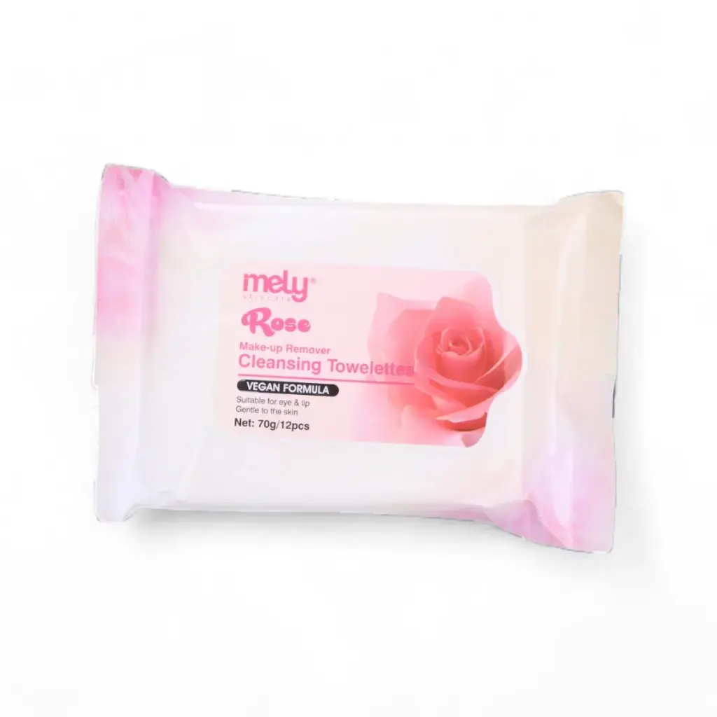 Toallitas limpiadoras desmaquillante rose 70G MELY___PACK X6PCS