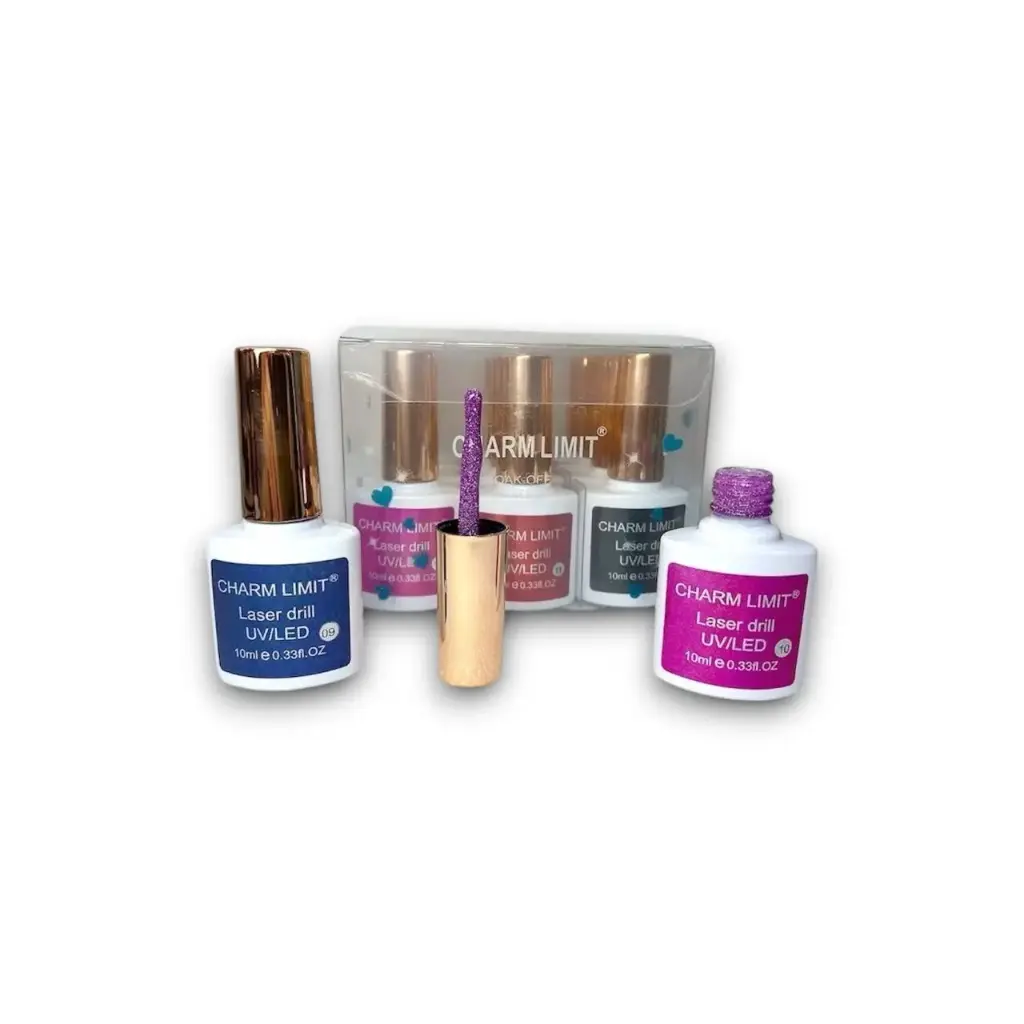 Esmalte Charm Limite Laser Drill ___Pack x12Und