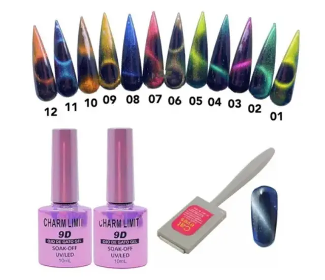 [PT-6235] Esmalte Ojo De Gato Charm Limit Semipermanente De Gel 9D___ Pack x12Und