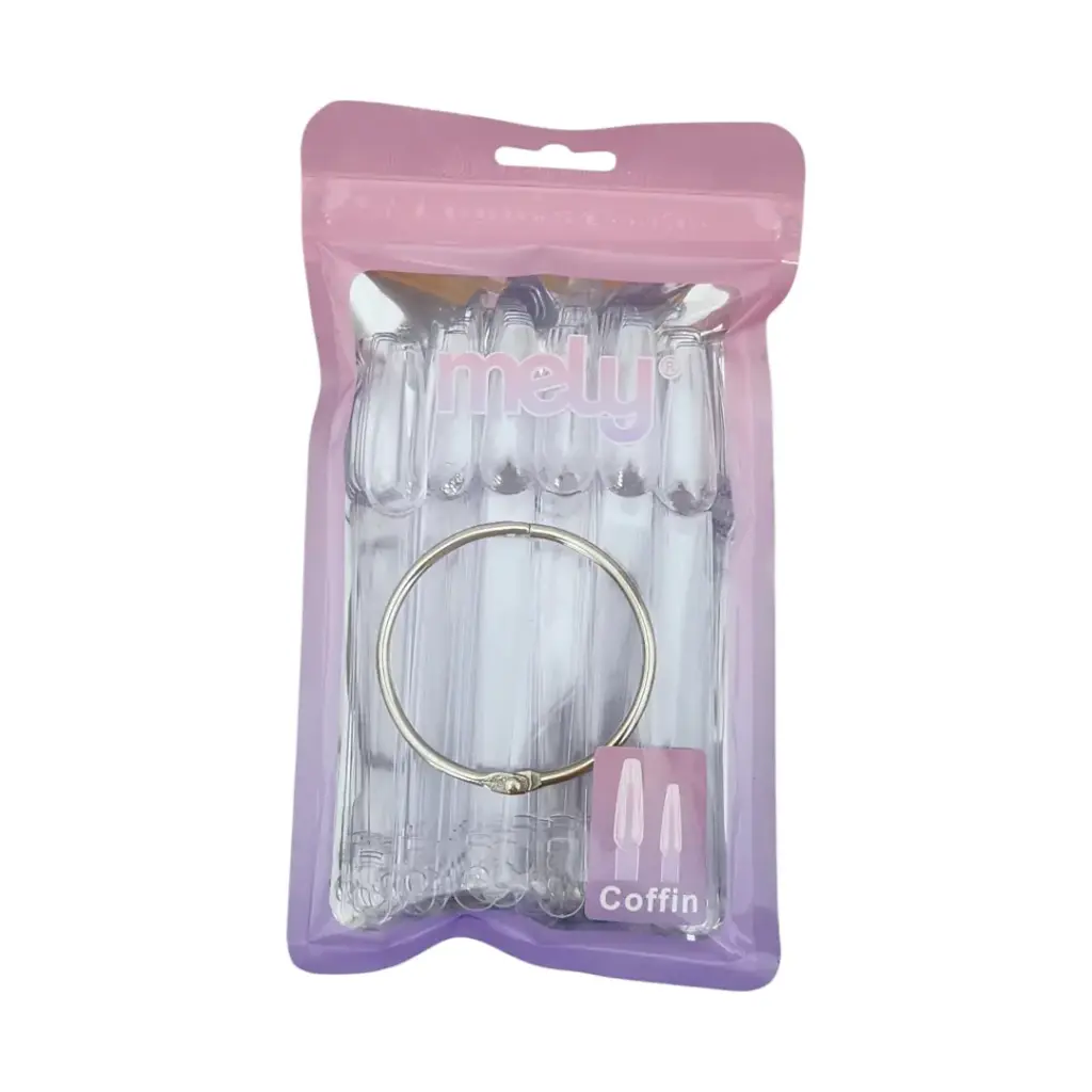 [PM-FMT001] Muestrario para uñas coffin cristal MELY___ PACK X10PCS