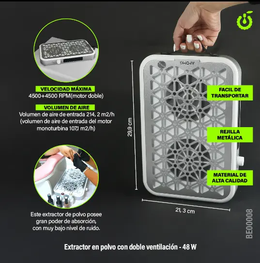 Extractor vacuum nail dust collector CHERIMOYA___PACK X2 