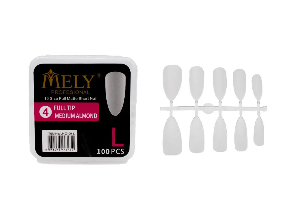 Uñas postizas forma almendra 100PCS talla S M L MELY___PACK X6UND