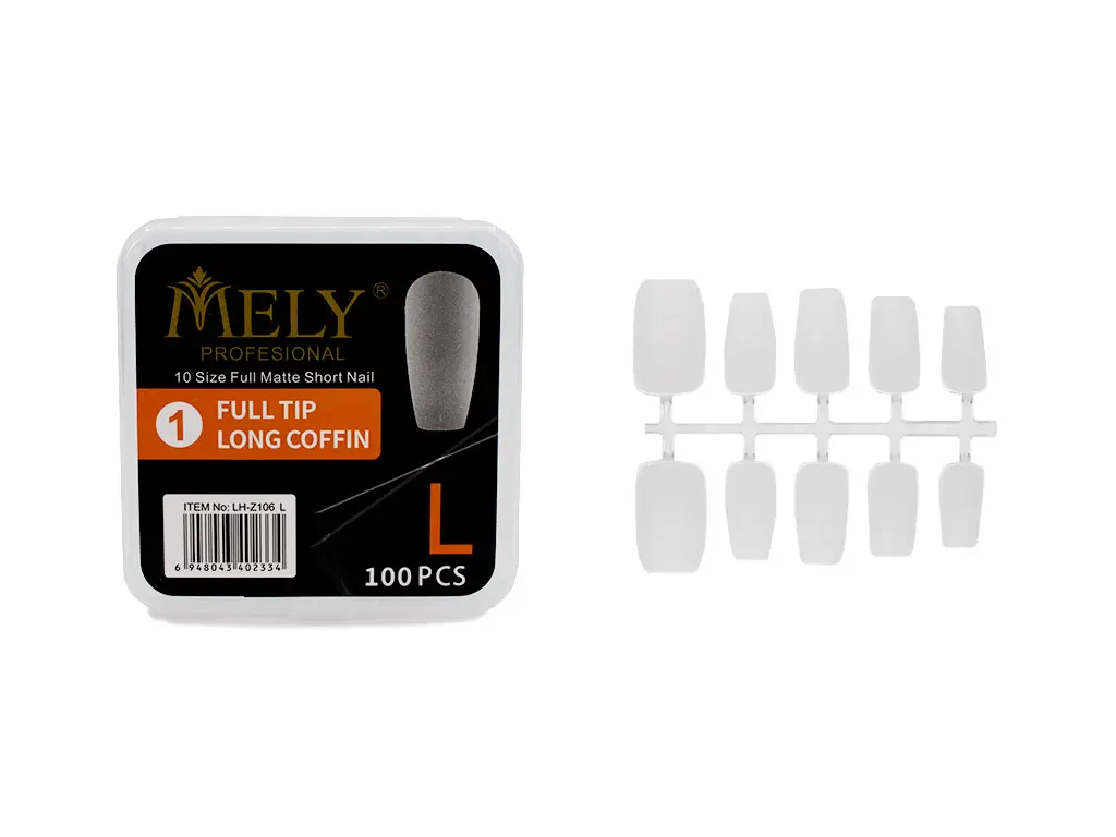 Uñas postizas forma coffin 100PCS talla S M L MELY___PACK X6UND 