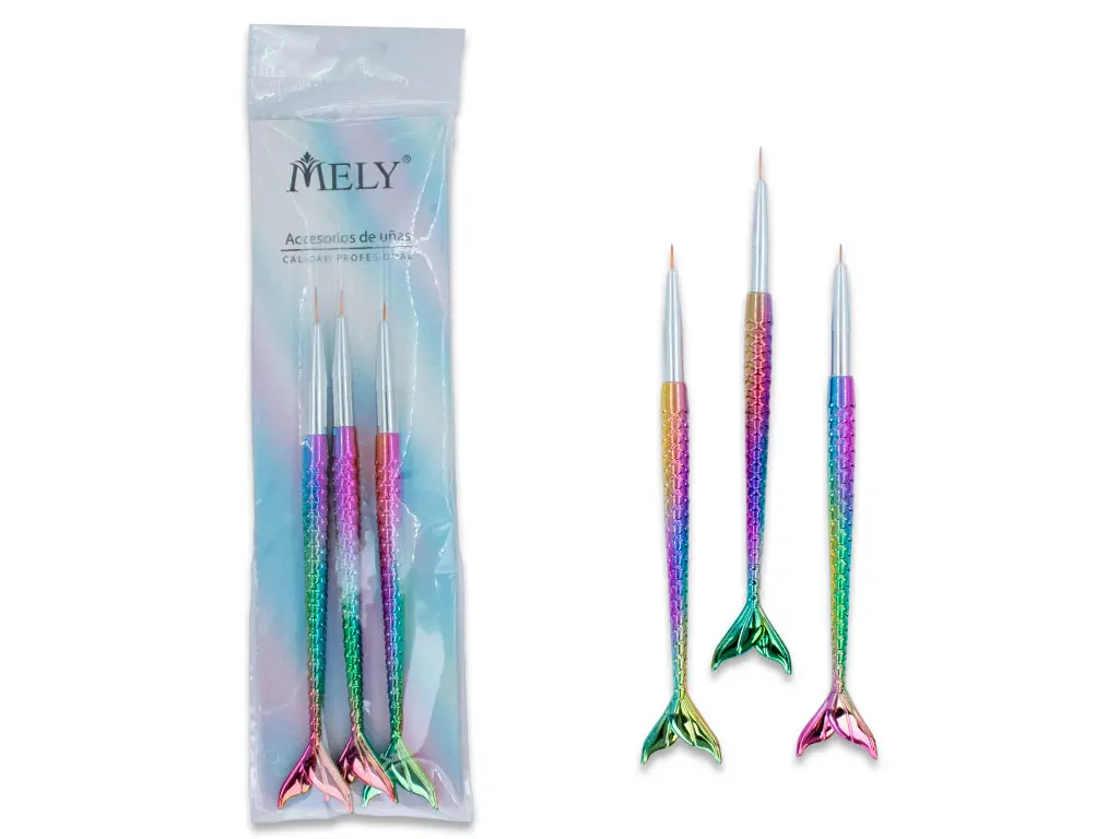 Set de pincel liners cola de sirena MELY___PACK X6 