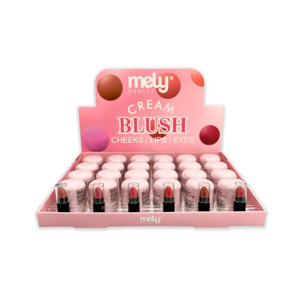 RUbor/labial/sombra en crema MELY___CAJA X24 PCS  