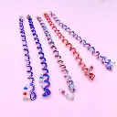  Aplique Rizado Bicolor de/para Trenzas___ Pack X12Und