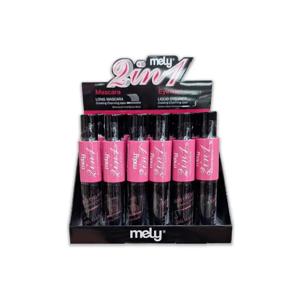 Mascara de pestañas y delineador 2en1 MELY___CAJA X24PCS  