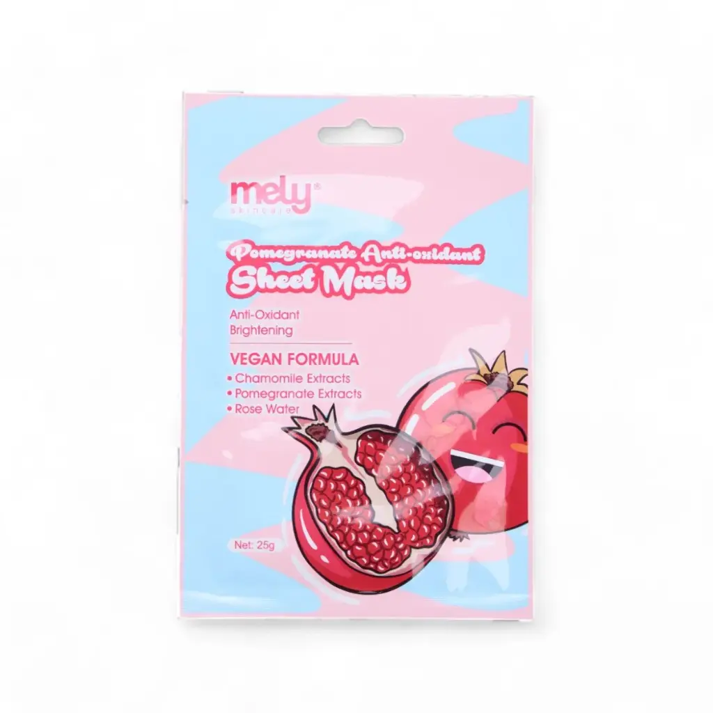 Mascarilla facial con extracto de manzana ,granada y agua de rosaa MELY___PACK12 