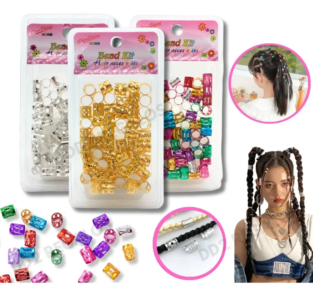 Set De Anillos Cuffs Ajustables De Trenzas Y Peinados ___Pack x3Und