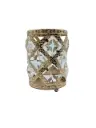 porta pinceles dorados con diamantes