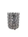 porta pinceles plateados con diamantes 