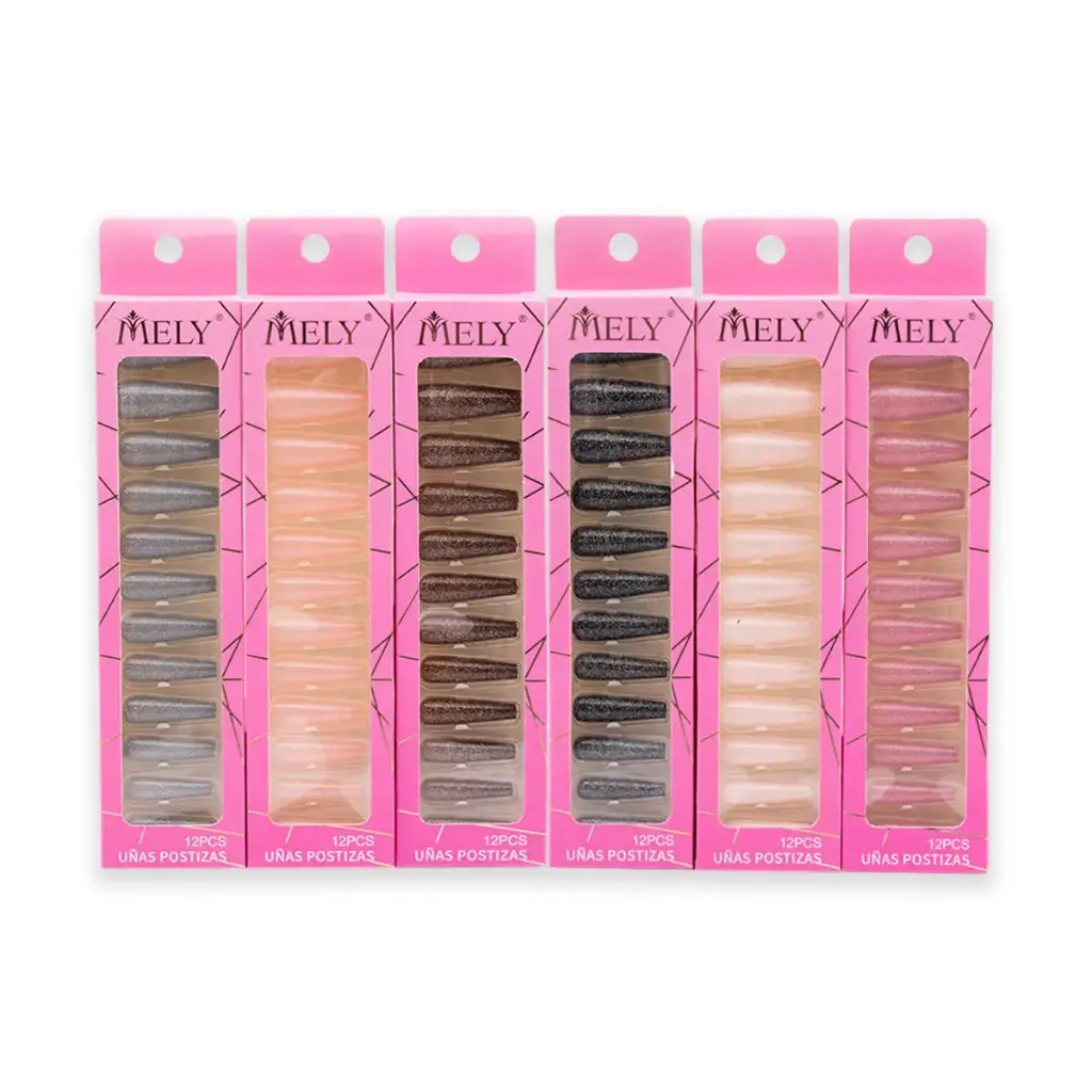[PM-50046] Uñas postizas coffin X12U MELY___ PACK X12PCS