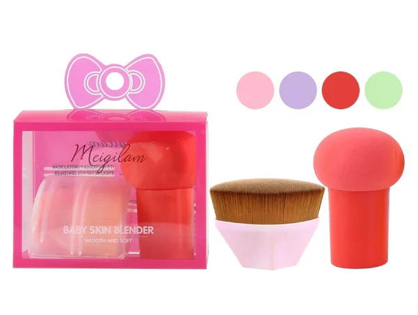 [PL-10HZPA33FP-MGT] Esponja pulpito exfoliante + Brocha MEIGILAM 