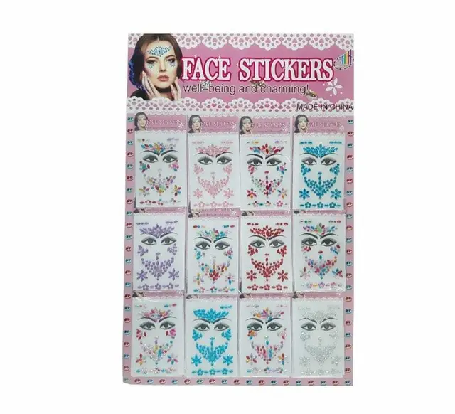 Strass para la cara blister x12Uds SURTIDO