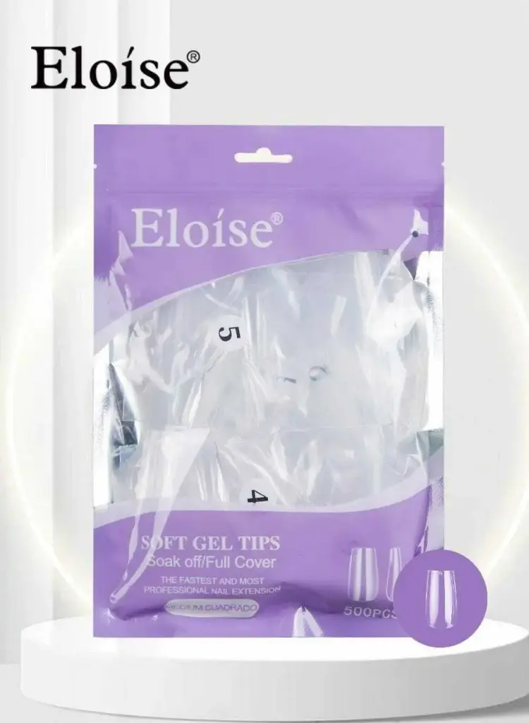 Tips soft gel MEDIUM CUADRADO x500 ELOISE 