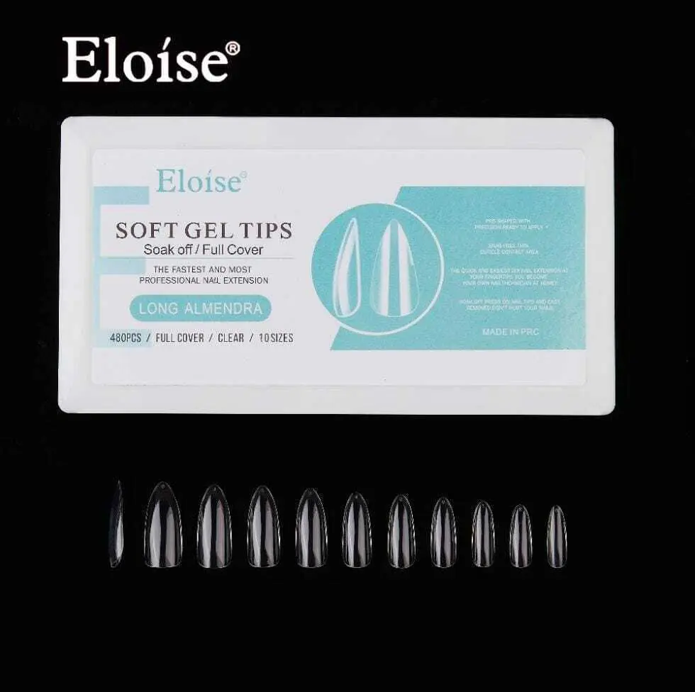 Tips soft gel LONG ALMENDRA x480 en caja ELOISE