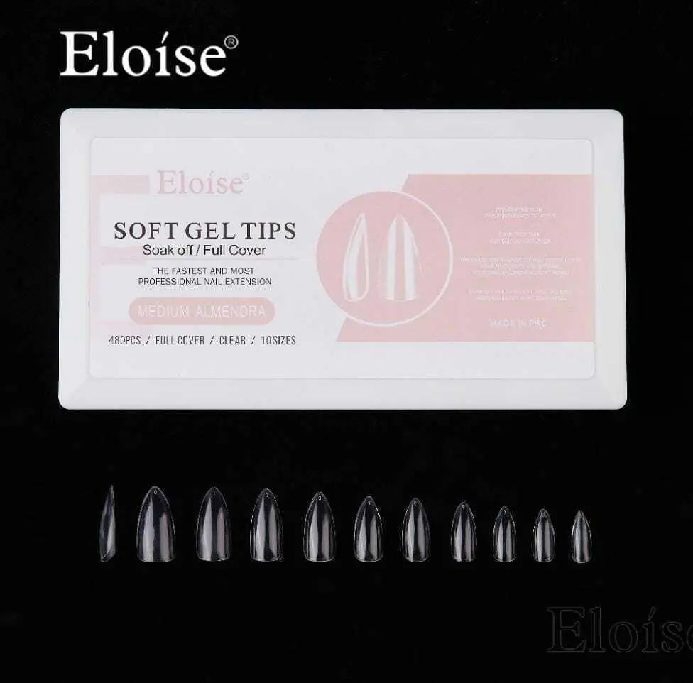 Tips soft gel MEDIUM ALMENDRA x480 en caja ELOISE
