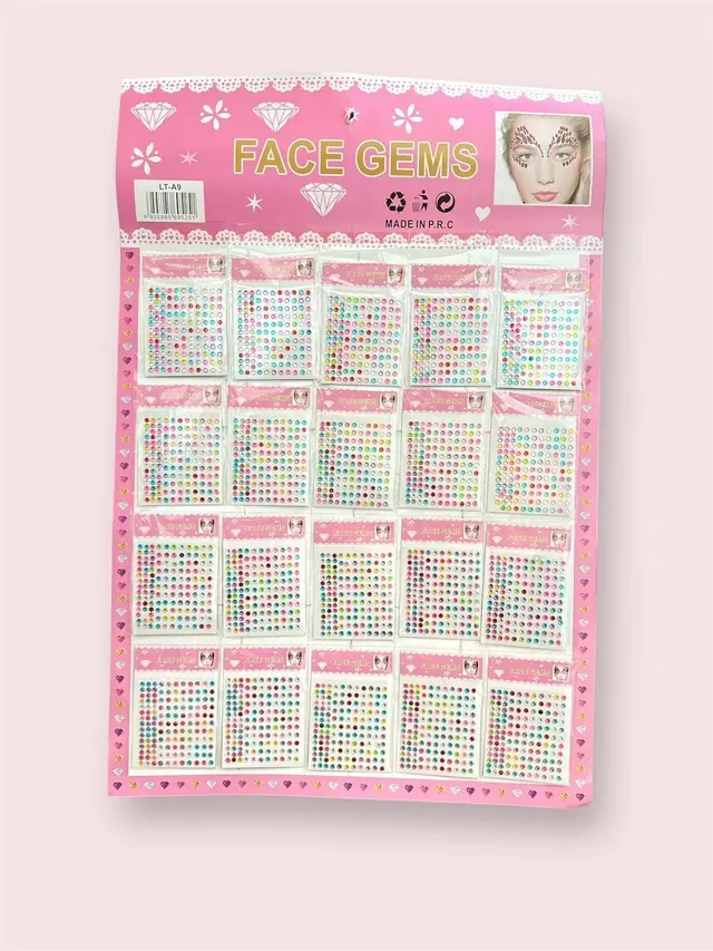 plancha de strass x20uds multicolor face gems 