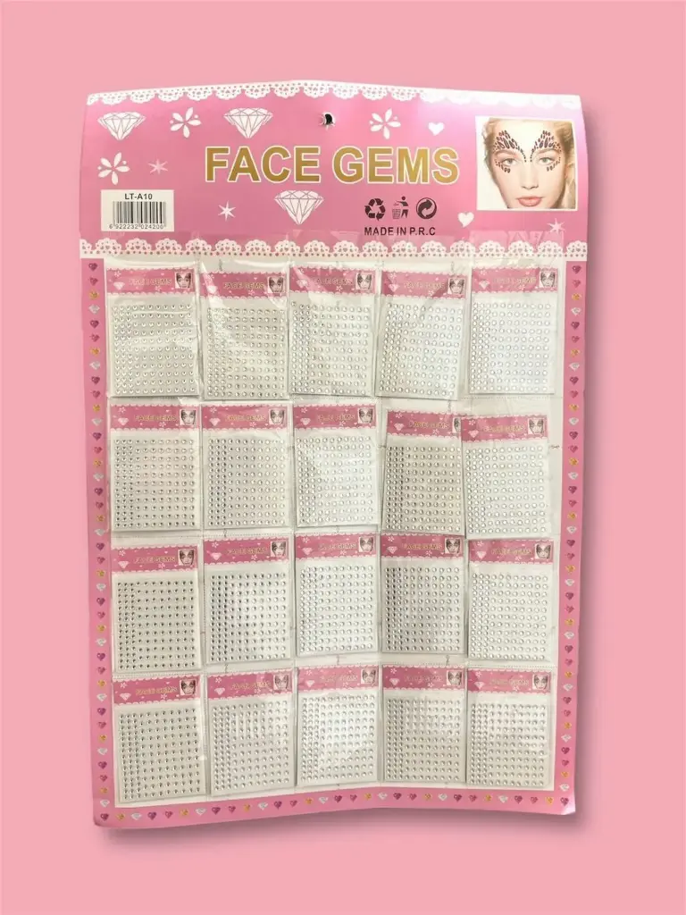 plancha de strass x20uds plateado face gems