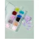 caja 10 divisiones pompones con imán para uñas