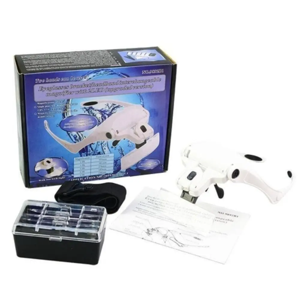 Vincha con anteojos + 5 lentes de aumento + 2 luz LEDS ELOISE