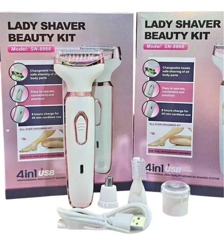 Depiladora Shaver Rasuradora 4 En 1 Portátil Carga Usb