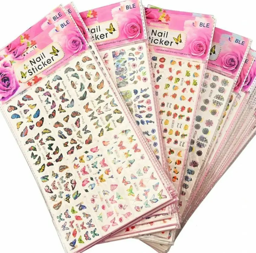 [PL-060226] plancha de stickers al agua para uñas ___ PACK X12