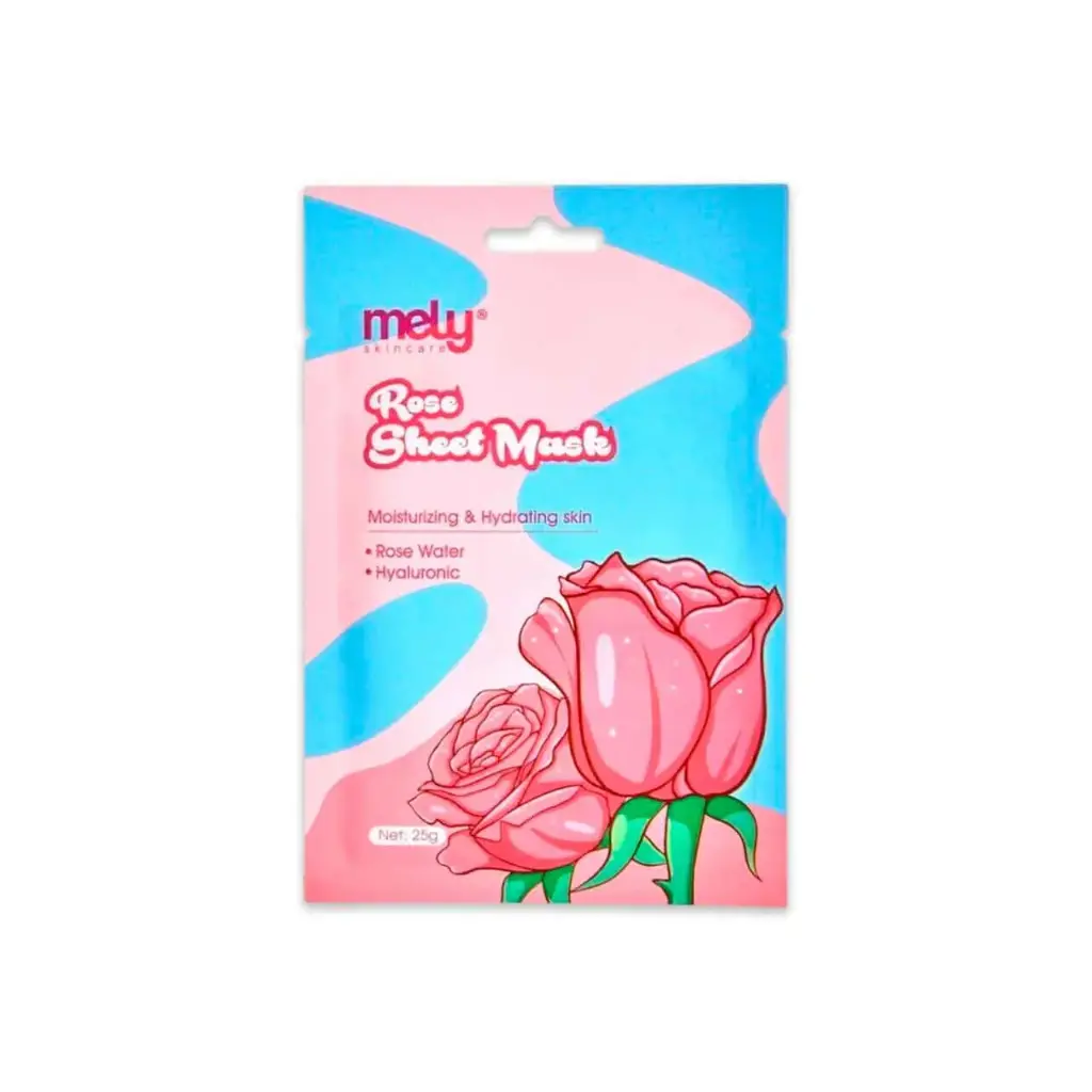 Mascarilla facial con agua de rosas MELY___PACK X12