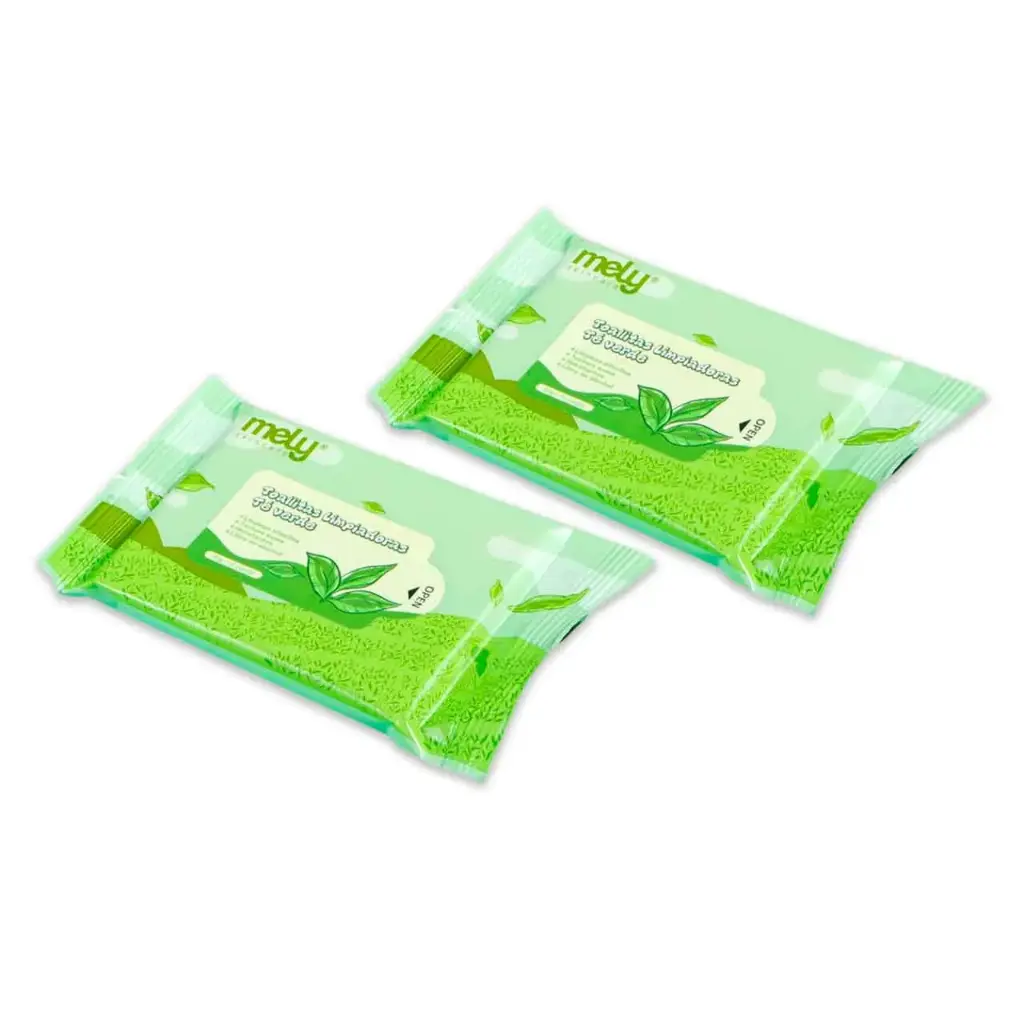 Toallas desmaquillantes x10 te verde  MELY___PACK X10 