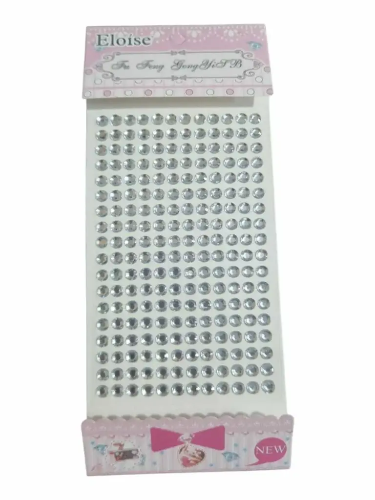 strass para cara plateado grande ___ PACK X12