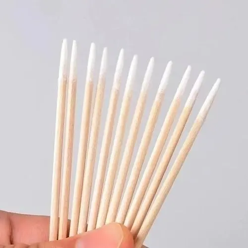 blister X100 micro hisopos para pestañas de madera 10cm ___ PACK X6