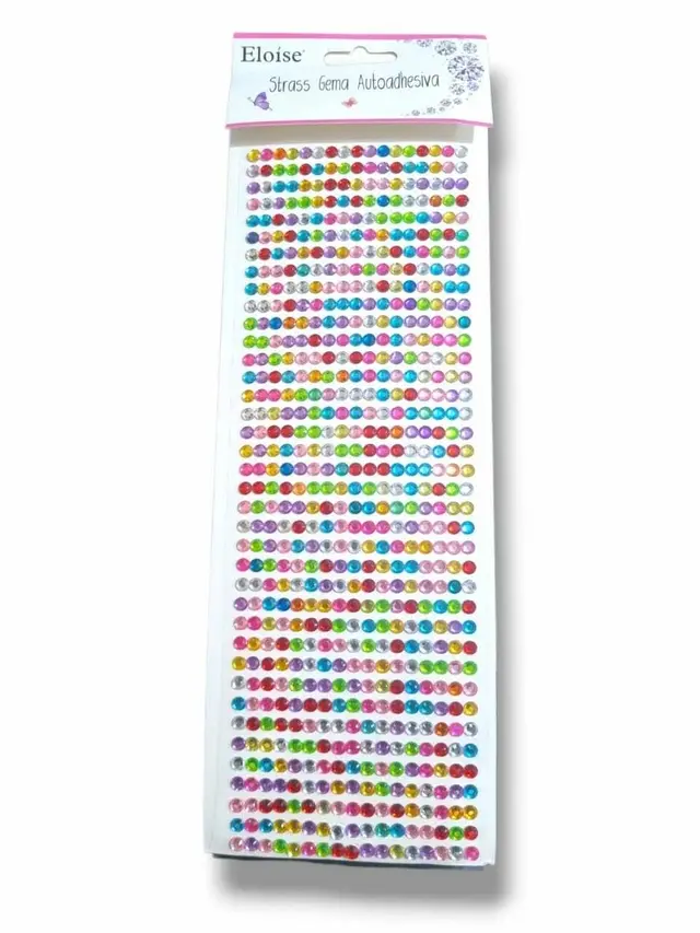 strass para la cara multicolor ___ PACK X6