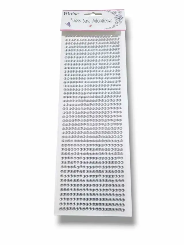 strass para la cara plateado gema mediano ___ PACK X6