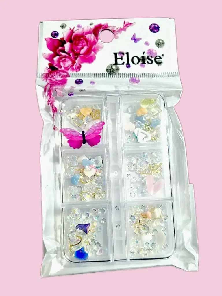 Strass para uñas en cajita ELOISE ___ PACK X6
