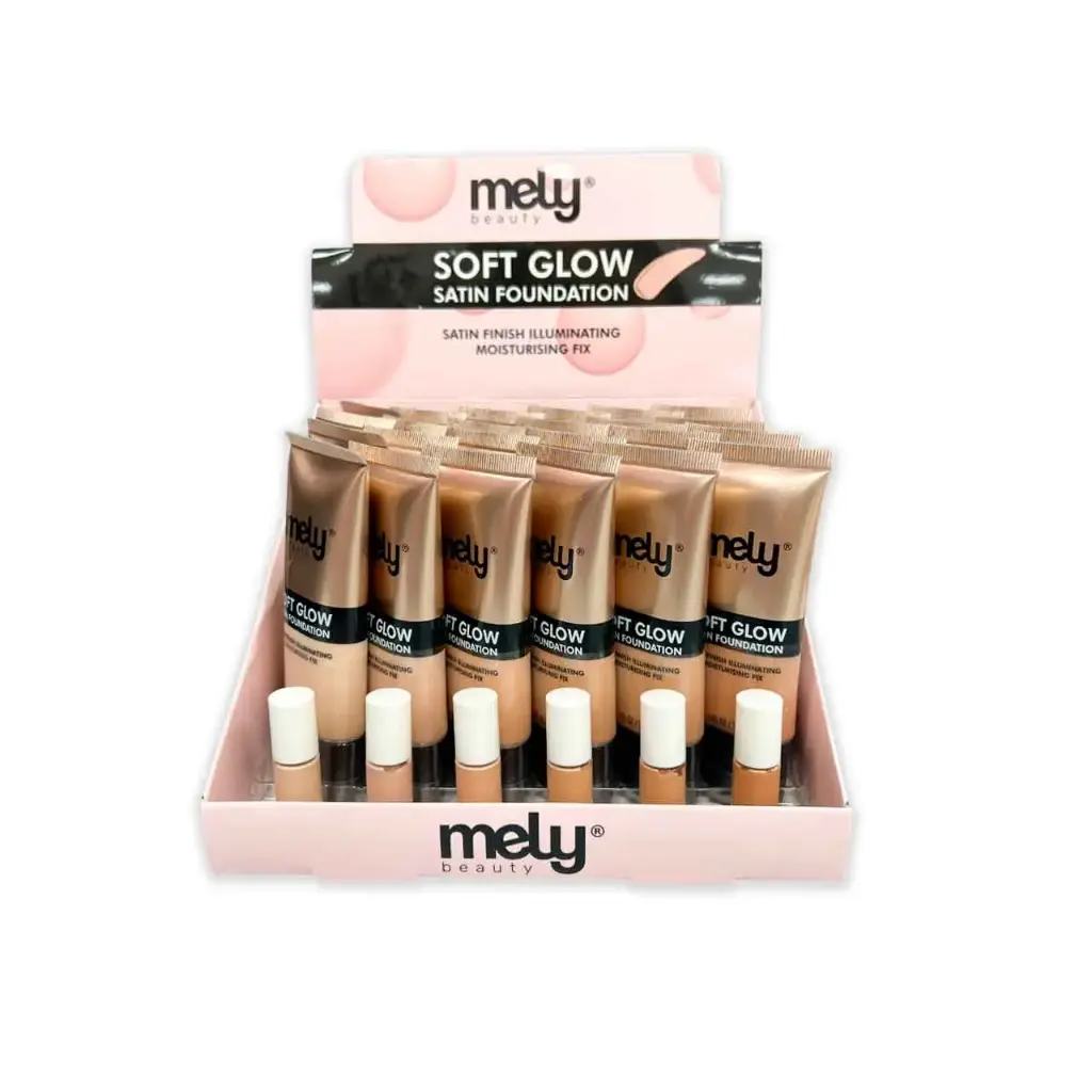 Base de maquillaje soft glowsatin MELY___ CAJA X24PCS.