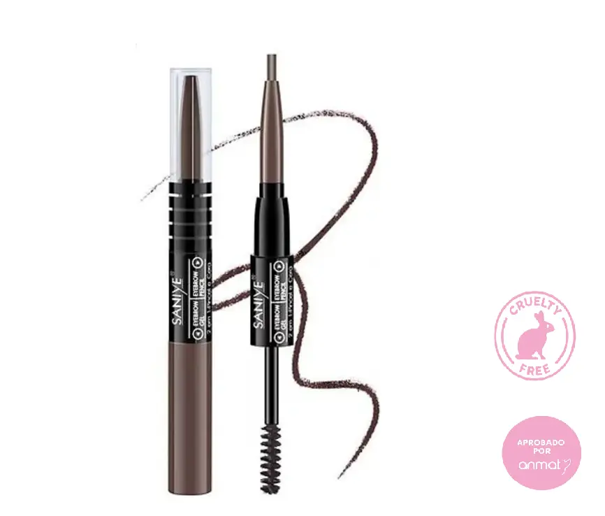 delineador + gel para cejas Pincel e Cera SANIYE 