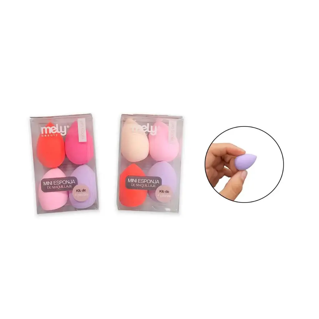 Kit x4 mini esponjas de maquillaje MELY___PACK X12