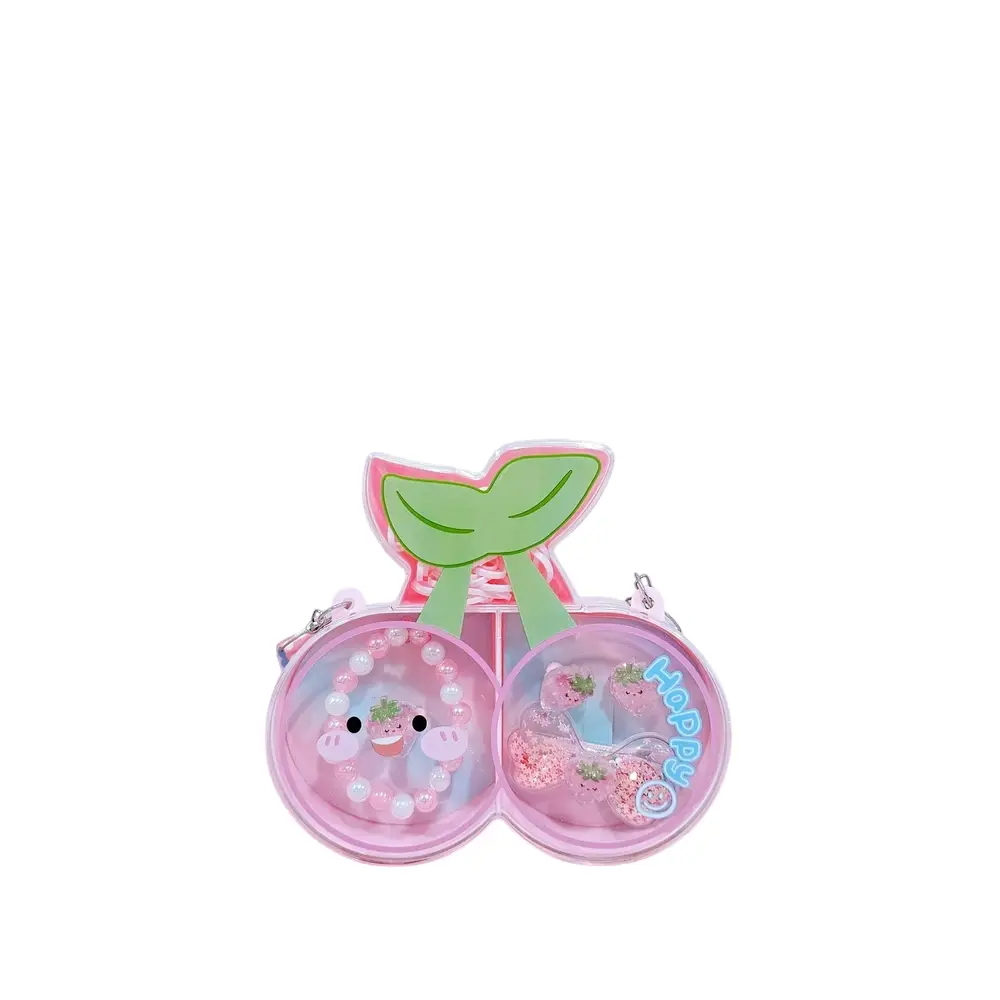 estuche de cereza con gomitas para cabello