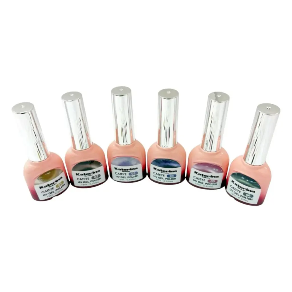 set X6 esmaltes UV gel polish Cat Eye 12ml Katerina Beauty