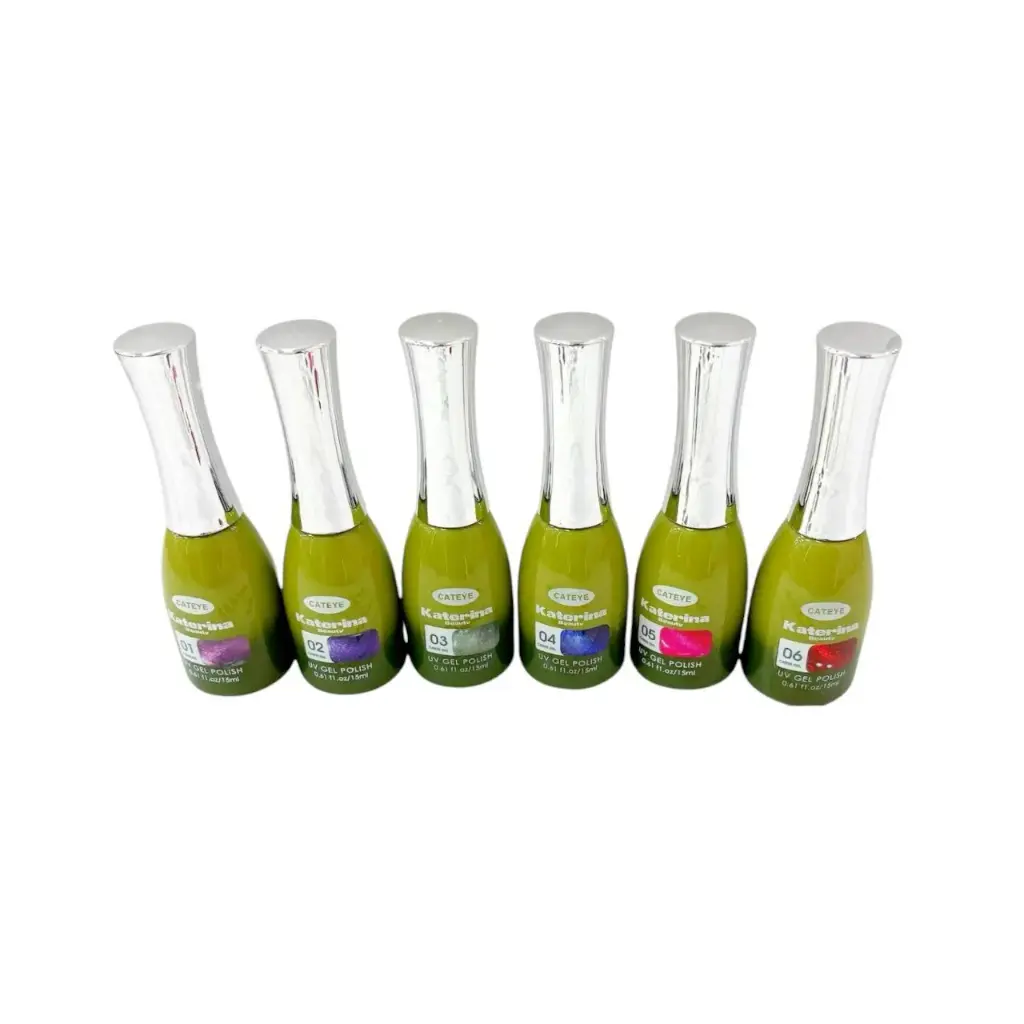 set X6 esmaltes UV gel polish Cat Eye 12ml Katerina Beauty 