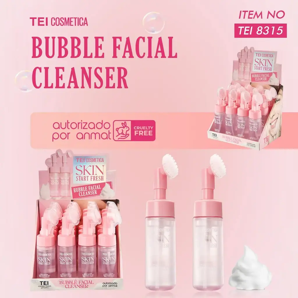 espuma limpiadora facial con cepillito Tei
