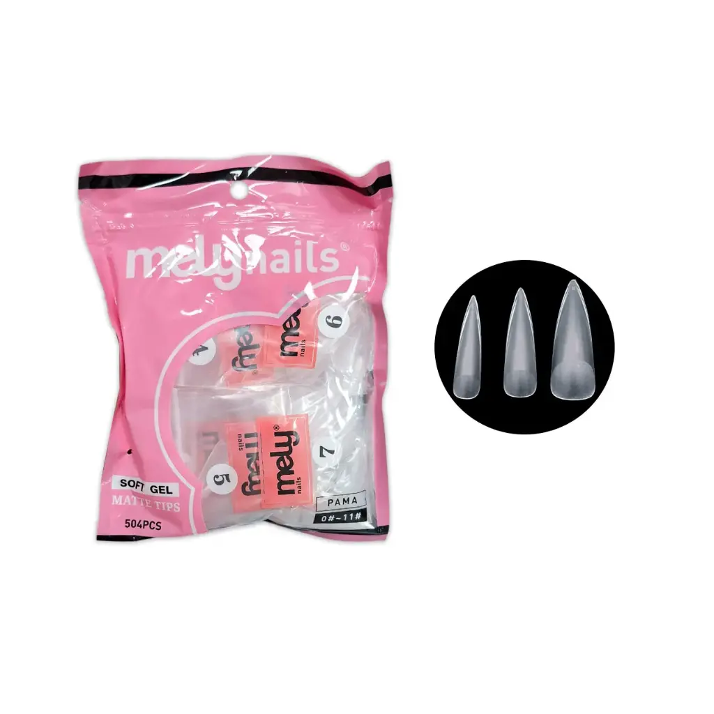 Tips para soft gel stiletto matte  MELY___PACK X3 