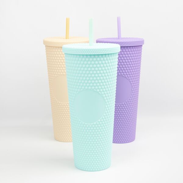 VASO DE PLASTICO CON SORBETE 720ML