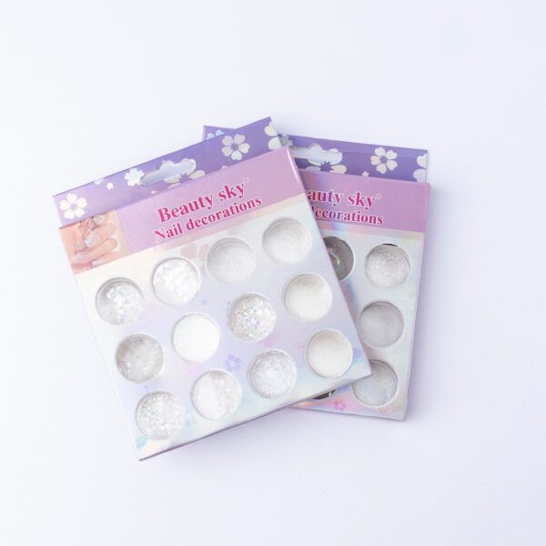 [PG-GHX-705] SET GLITTER BLANCO 12PCS