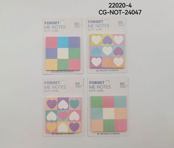 STICKY NOTES DE CORAZON Y CUADRO